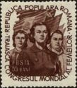 Romania 1953 Assorted Collection #1-Stamps-Romania-Used-Women in Front of Flags 55 B - Dark Brown-StampPhenom