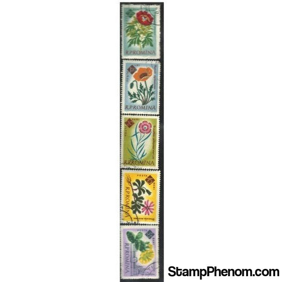 Romania Flowers Lot 2 , 5 stamps