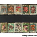 Romania Mushrooms , 10 stamps