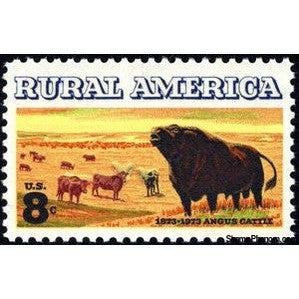 United States of America 1973 Rural America - Angus and Longhorn Cattle (Bos taurus)