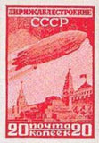 Russia 1931 Airship Over Moscow Kremlin