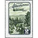 Russia 1955 Aircraft Over Taiga - Russia-1955-Aircraft-Over-Taiga