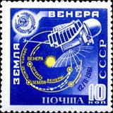 Russia 1961 "Venera-1", Venus and Flight Path - Russia-1961--Venera-1--Venus-and-Flight-Path