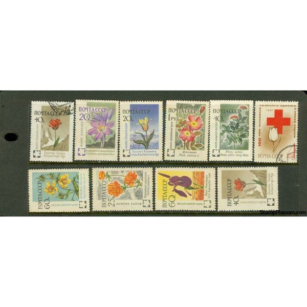 Russia Flowers , 10 stamps