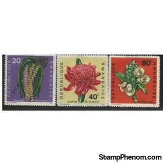 Rwanda Flowers Lot 2 , 3 stamps