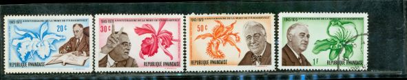 Rwanda Flowers Lot 4 , 4 stamps