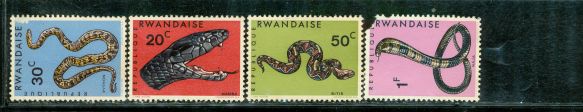 Rwanda Snakes , 4 stamps