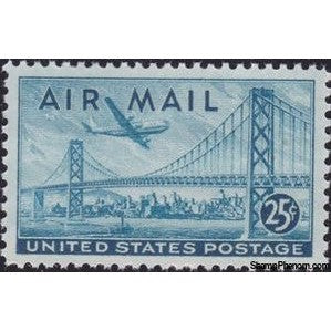 United States of America 1953 San Francisco-Oakland Bay Bridge & Boeing B377 Stratocruiser