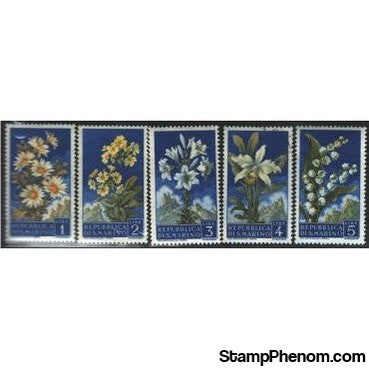 San Marino Flowers , 5 stamps