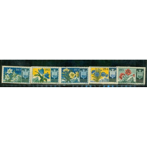 San Marino Flowers Lot 2 , 5 stamps