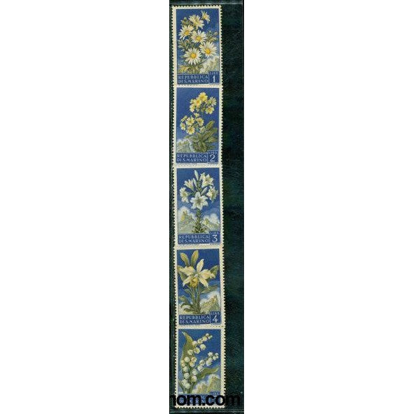 San Marino Flowers Lot 4 , 5 stamps