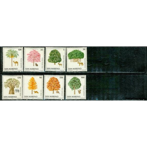 San Marino Trees , 8 stamps