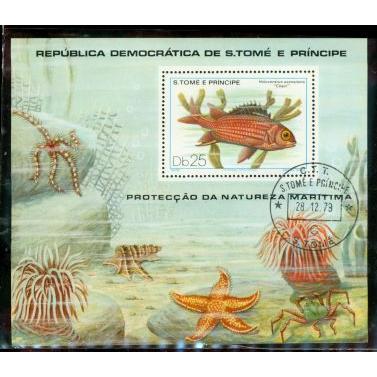 Sao Tome & Principe Fishes , 1 souvenir sheet - Sao Tome & Principe Fishes , 1 souvenir sheet