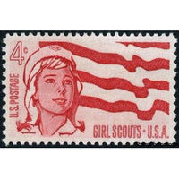 United States of America 1962 Senior Girl Scout and Flag