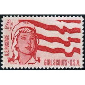 United States of America 1962 Senior Girl Scout and Flag