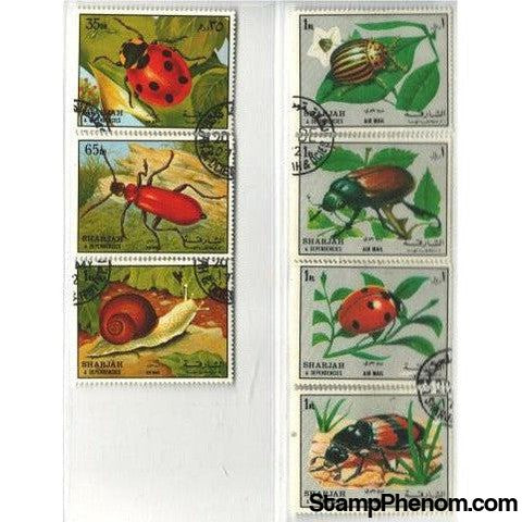 Sharjah & Dependencies Insects , 7 stamps