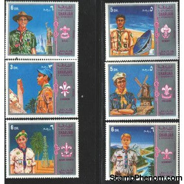Sharjah & Dependencies Scouting , 6 stamps