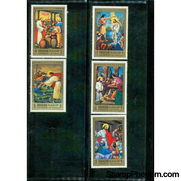 Sharjah & Dependencies Christ , 5 stamps