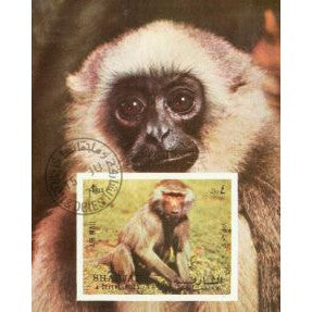 Sharjah & Dependencies Monkeys , 1 souvenir sheet