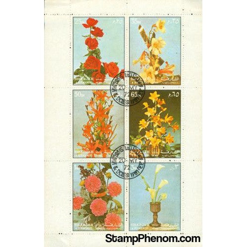 Sharjah & Dependencies Flowers Lot 2 , 1 stamp