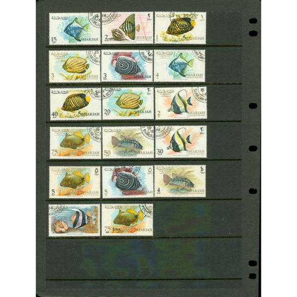 Sharjah & Dependencies Fishes , 17 stamps - Sharjah & Dependencies Fishes , 17 stamps