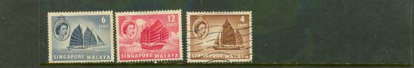 Singapore Ships , 3 stamps - Singapore Ships , 3 stamps