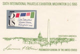 United States of America 1966 Sixth International Philatelic Exhibition Souvenir Sheet