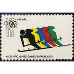 United States of America 1972 Skiing and Olympic Rings