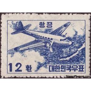 South Korea 1953 Douglas C-47 and Ship, 12h-Stamps-South Korea-Mint-StampPhenom