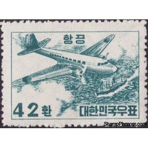 South Korea 1953 Douglas C-47 and Ship, 42h-Stamps-South Korea-Mint-StampPhenom