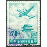 South Korea 1956 Plane and Eastern Towngate of Seoul, 70h-Stamps-South Korea-StampPhenom