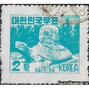 South Korea 1956 Tombstone of Mu Yal Wang, 2h-Stamps-South Korea-StampPhenom