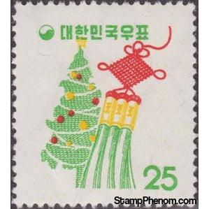 South Korea 1957 Christmas tree and tassels-Stamps-South Korea-StampPhenom