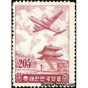 South Korea 1957 Plane and Eastern Towngate of Seoul-Stamps-South Korea-StampPhenom