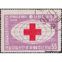 South Korea 1959 Red Cross superimposed on globe-Stamps-South Korea-StampPhenom