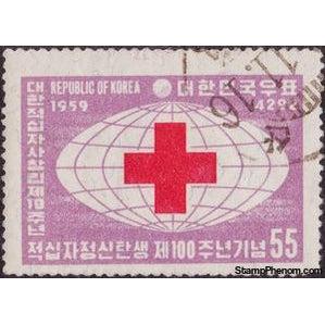 South Korea 1959 Red Cross superimposed on globe-Stamps-South Korea-StampPhenom