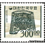 South Korea 1965 Tile of Silla Dynasty-Stamps-South Korea-StampPhenom