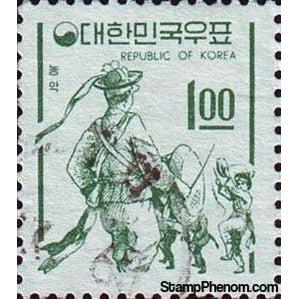 South Korea 1966 Folk dancers-Stamps-South Korea-StampPhenom