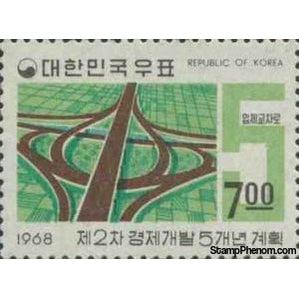 South Korea 1968 Cloverleaf intersection-Stamps-South Korea-StampPhenom