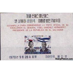 South Korea 1970 President Park and General Fidel Sanchez Hernandez, Souvenir Sheet-Stamps-South Korea-StampPhenom