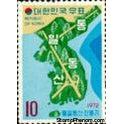 South Korea 1972 Map of Korea with forest sites-Stamps-South Korea-StampPhenom