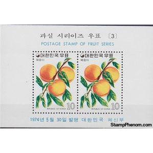 South Korea 1974 Peaches, Souvenir Sheet-Stamps-South Korea-StampPhenom