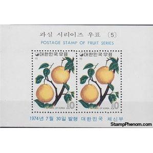 South Korea 1974 Pears, Souvenir Sheet-Stamps-South Korea-StampPhenom