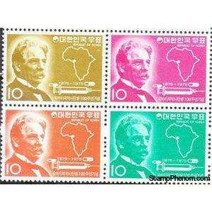 South Korea 1975 Dr. Albert Schweitzer and Map of Africa, 4x10w-Stamps-South Korea-StampPhenom