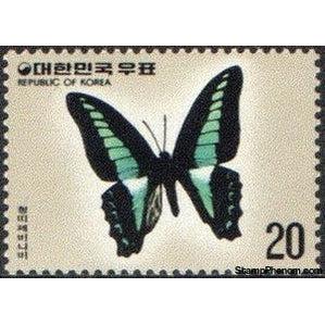 South Korea 1976 Common Bluebottle (Graphium sarpedon)-Stamps-South Korea-StampPhenom