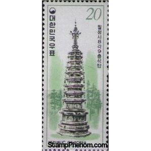 South Korea 1978 Octagonal pagoda, Wolchong-sa Temple-Stamps-South Korea-StampPhenom