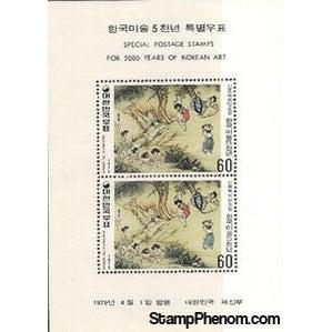 South Korea 1979 Women, Silk screen, Souvenir Sheet-Stamps-South Korea-StampPhenom