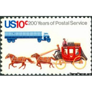 United States of America 1975 Stagecoach and Trailer Truck