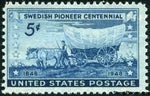 United States of America 1948 Swedish Pioneer with Covered Wagon Moving Westward