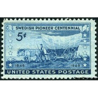 United States of America 1948 Swedish Pioneer with Covered Wagon Moving Westward